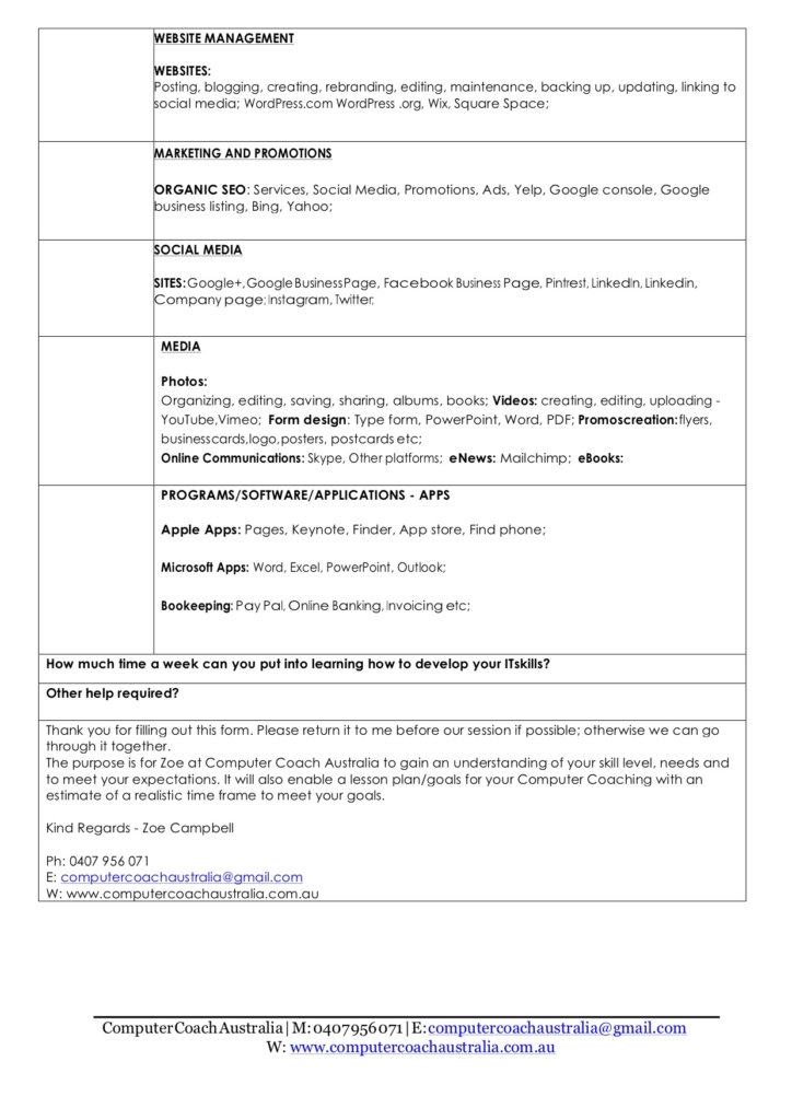 Computer Coach Australia Services 2