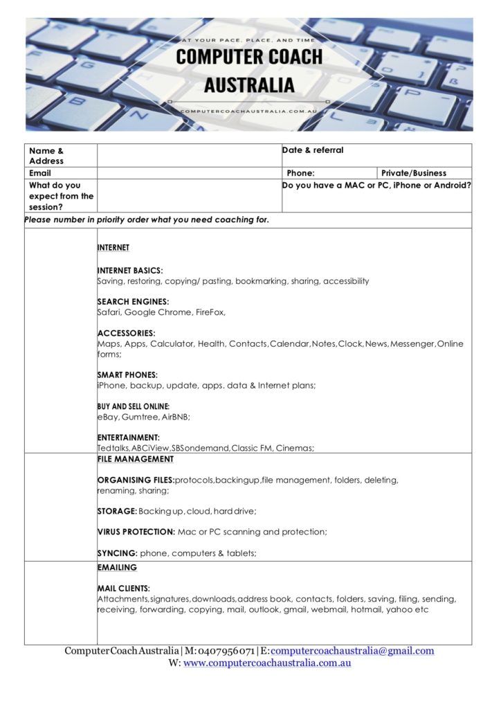 Computer Coach services 